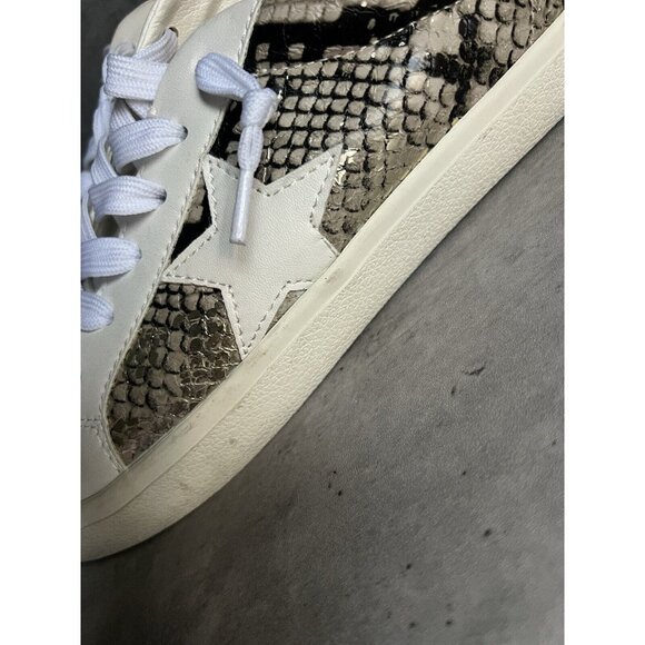 Steve Madden Madden Girls White Multi Snakeskin Star Sneakers Womens Size 7.5 - Picture 15 of 16